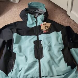 Eastern Mountain Sports Black and Teal Outdoor Jacket